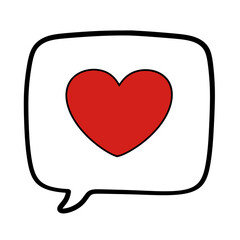 Red heart text