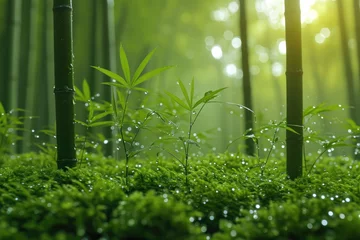 Foto op Canvas Green and lush bamboo forest professional photography © NikahGeh