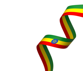 Ethiopia flag element design national independence day banner ribbon png
