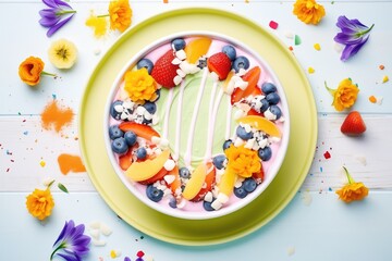 vibrant smoothie bowl made with coconut yogurt and toppings