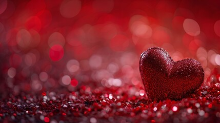 valentines day red heart backgrounds, romantic glitter, scattered composition, texture-rich, vibrant backdrops. wallpaper for ads or gifts wrap and web design and banners cards. generative AI