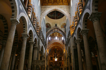 Fototapeta na wymiar Interior view of Pisa Cathedral Santa Maria Assunta, Tuscany, Italy