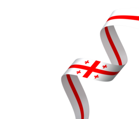 Georgia flag element design national independence day banner ribbon png
