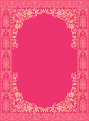 Mughal decorative arch. Islamic geometric pattern frame for invitation
