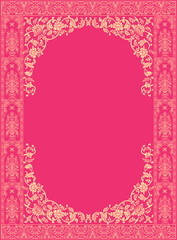 Mughal decorative arch. Islamic geometric pattern frame for invitation