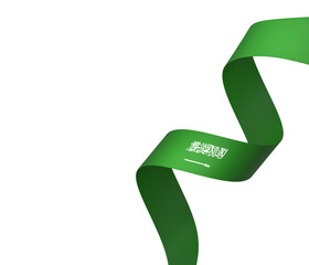 Saudi Arabia flag element design national independence day banner ribbon png
