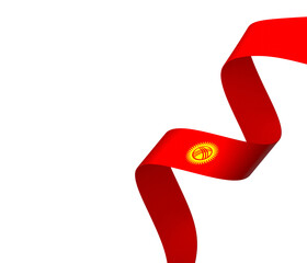 Kyrgyzstan flag element design national independence day banner ribbon png
