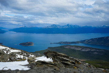 Sea Channel and National Park View from Mountain - Beagle Channel, Ushuaia 