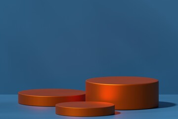 3D rendering of empty podiums for product presentation