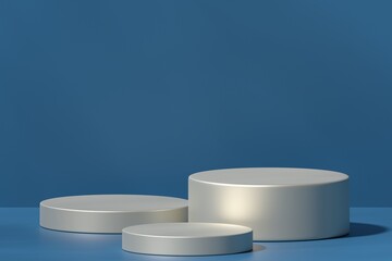 3D rendering of empty podiums for product presentation