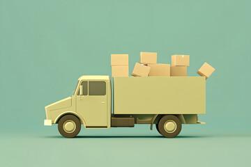 Versandfahrzeug-Illustration: Lastwagen und Lieferwagen für effiziente und zuverlässige Logistiklösungen