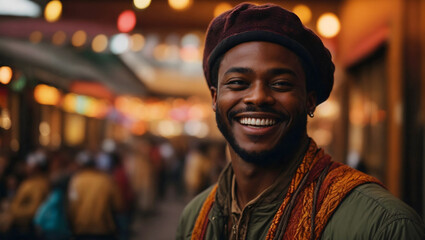 Obraz premium Handsome Man Smiling, Happy Man Closeup portrait, pure Happiness