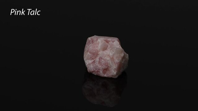 Rotating Pink Talc Mineral Display