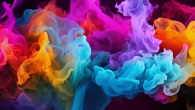 Psychedelic Fumes A trippy and surreal display of colorful smoke, evoking a psychedelic vibe.