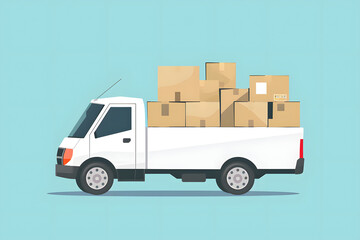 Versandfahrzeug-Illustration: Lastwagen und Lieferwagen f&uuml;r effiziente und zuverl&auml;ssige Logistikl&ouml;sungen