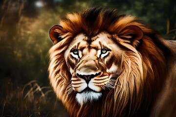 Naklejka premium close up of a lion