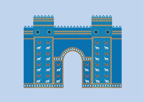 Ishtar gate of Babylon in iraq 