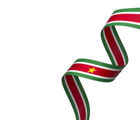 Obraz premium Suriname flag element design national independence day banner ribbon png 