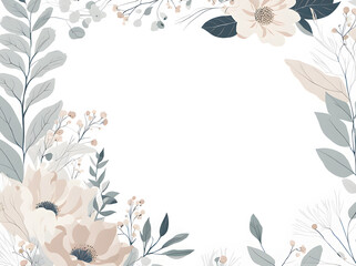 Fototapeta na wymiar watercolor-minimalist-style-floral-frame-illustration-trending-on-artstation-sharp-focus