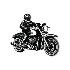 Drawing of the motorcycle riders isolate hand draw