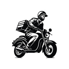 Vector delivery service biker