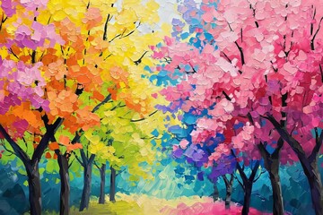 Obraz na płótnie Canvas Oil painting spring background