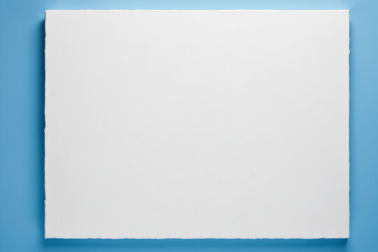 A blank white canvas against a full blue background - Mockup