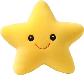 A yellow star character made of soft felt and fur with a plush material. isolated on white background. 