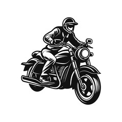 Drawing of the motorcycle riders isolate hand draw