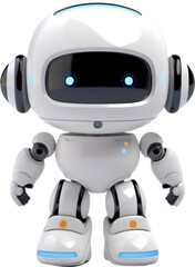 Obraz na płótnie Canvas Artificial intelligence robot with cute design - 3D render isolated on free PNG background.