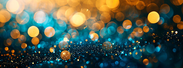 Different beautiful bokeh gold. Selective focus. - obrazy, fototapety, plakaty