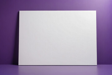 A blank white canvas against a full purple background - Mockup