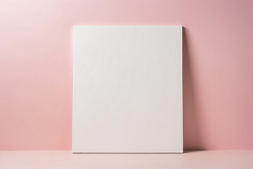 A blank white canvas against a full soft pink background - Mockup