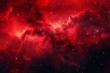 Red nebula space background - obrazy, fototapety, plakaty