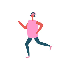 vector person pose in pink clothes studio