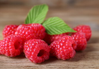 Close up red raspberries