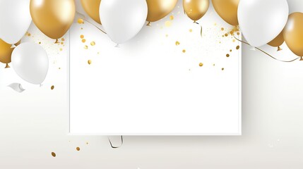Celebration party Banner decoration with gold color balloon background. Rich Grand Opening Card....