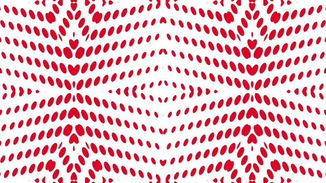 Abstract dynamic with red dots on white background (alpha channel). Motion modern animation. Modern banner template. Halftone style. Texture of dots pattern. Looped animated.