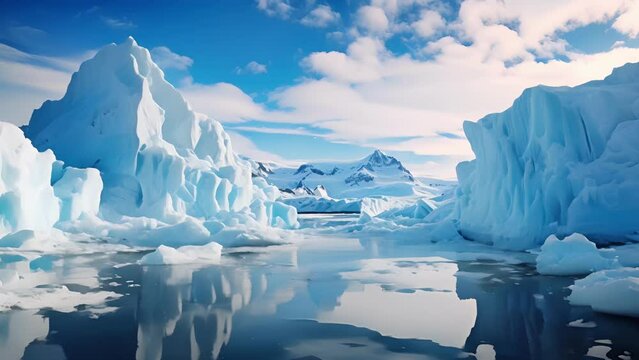 The quiet stillness of the polar regions is disrupted by the thunderous crack of melting glaciers and the crashing of chunks of icebergs into the frigid waters below.