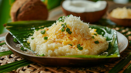 Mashed cassava with cheese