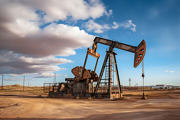 Petroleum drilling rig, offshore drilling rig during sunset