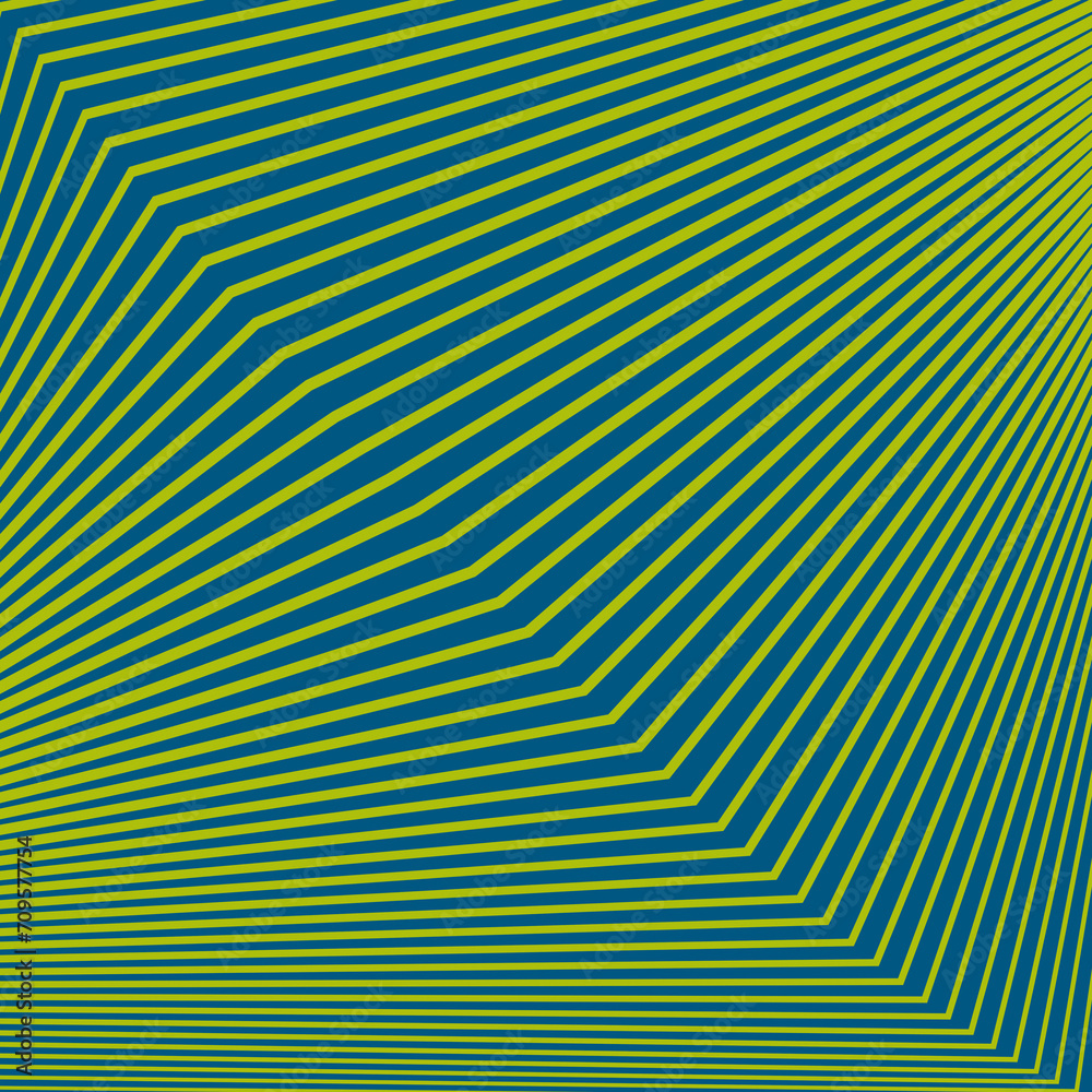 Poster Colorful abstract 3d rendering digital illustration with a green and yellow stripe pattern