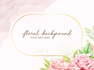 Fototapeta na wymiar Elegant Floral Watercolor Wedding Banner Design