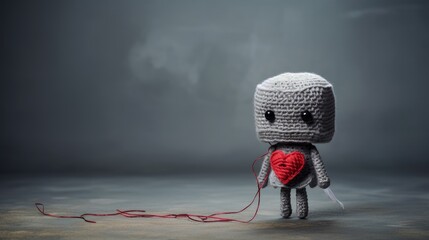 A Picture of a Crocheted Cute Child, Ai Generated - obrazy, fototapety, plakaty