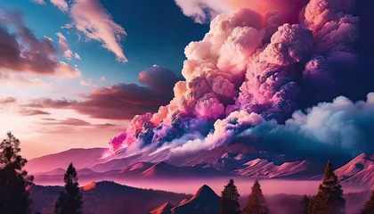 Fototapeten 自然災害　山火事　乾燥した気候　イラスト © moto