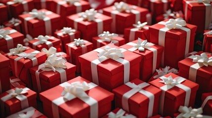 Enormous stack of Christmas gifts, Ai Generated