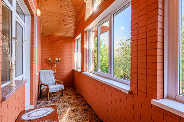 Russia, Moscow- May 27, 2020: interior apartment room balcony overlooking the street
