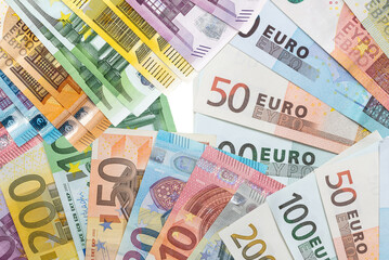 Obraz na płótnie Canvas money from European Union, different value, exchange conept