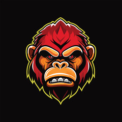 Free vector gorilla head logo esport team design gaming mascot