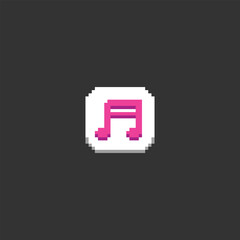 this music icon in pixel art with simple color and black background ,this item good for presentations,stickers, icons, t shirt design,game asset,logo and your project.